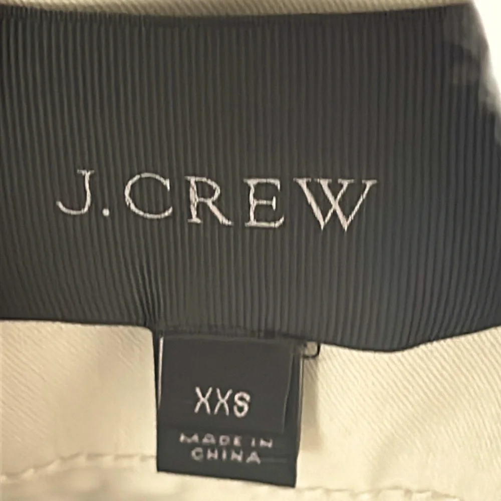 J Crew Cotton Utility Jacket Size XXS Khaki Gold Accents Lightweight
